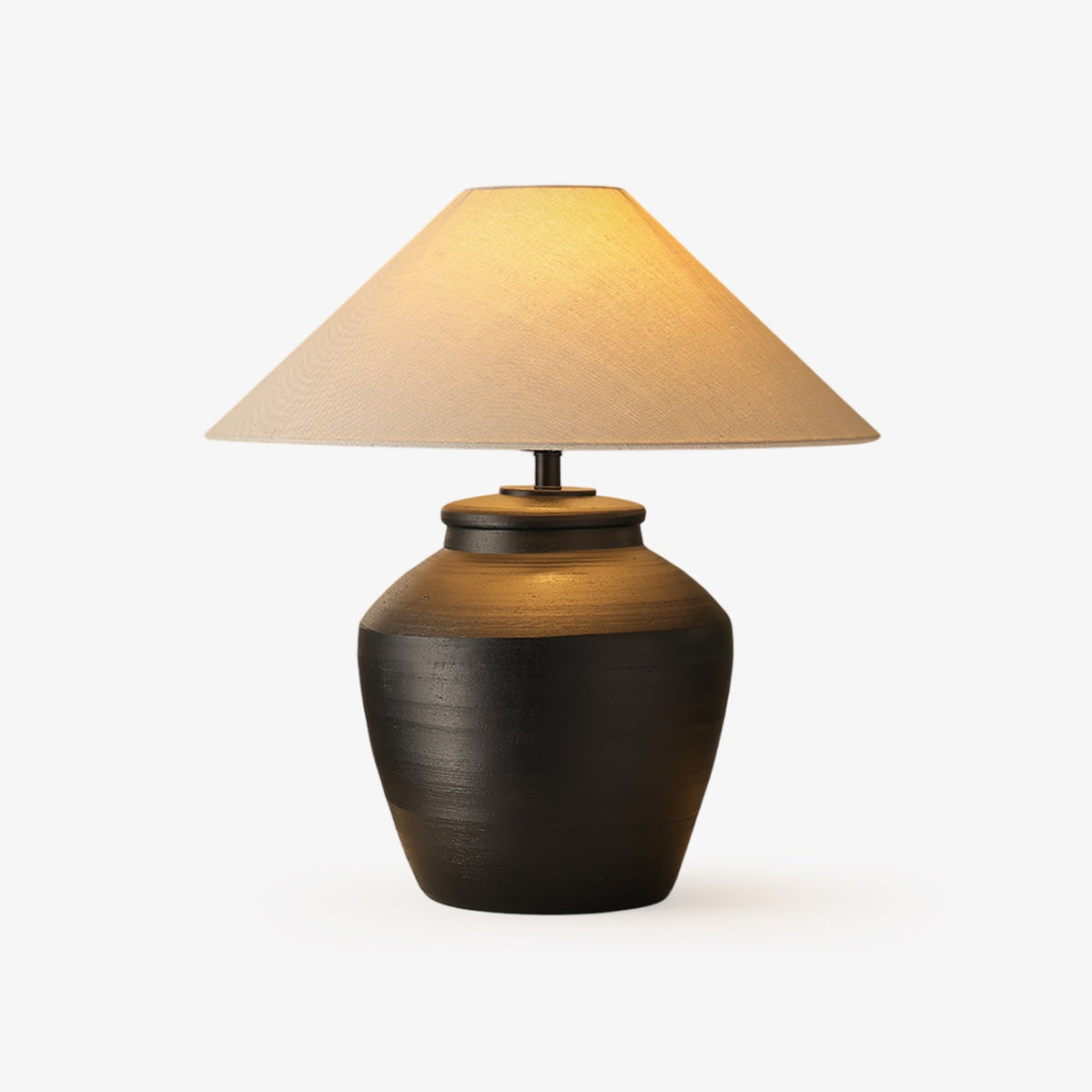 Rustic Black Ceramic Table Lamp