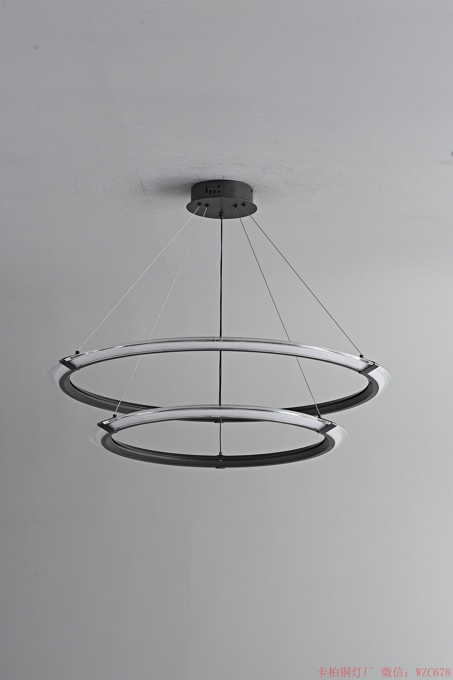 Black double ring LED pendant light