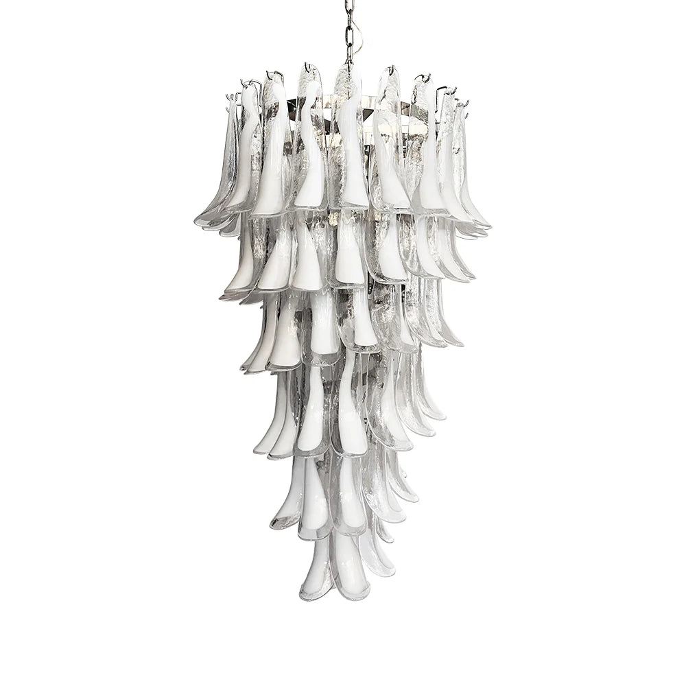 Petals Spiral Murano Transparent Chandelier