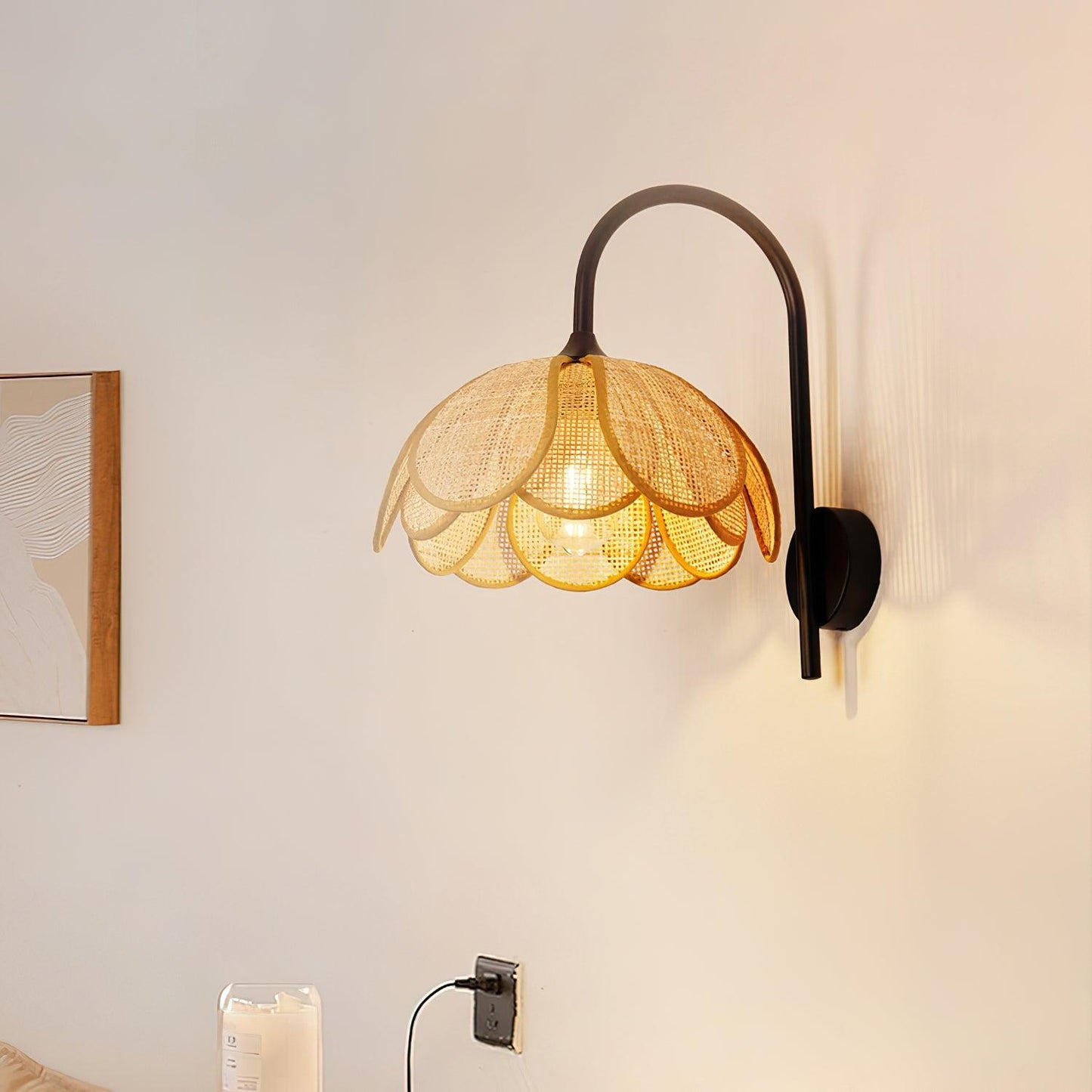 Rattan Wall Lamp 15.7 Inch