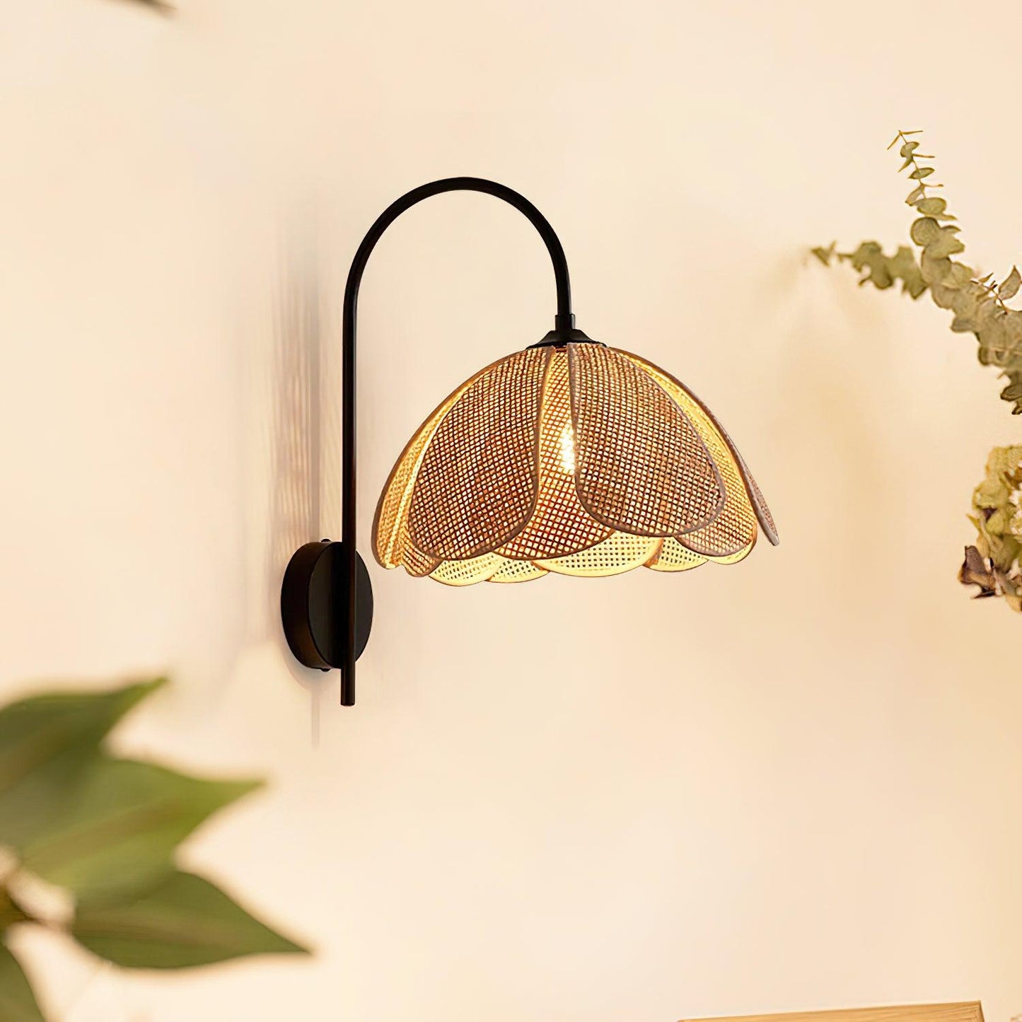 Rattan Wall Lamp 15.7 Inch