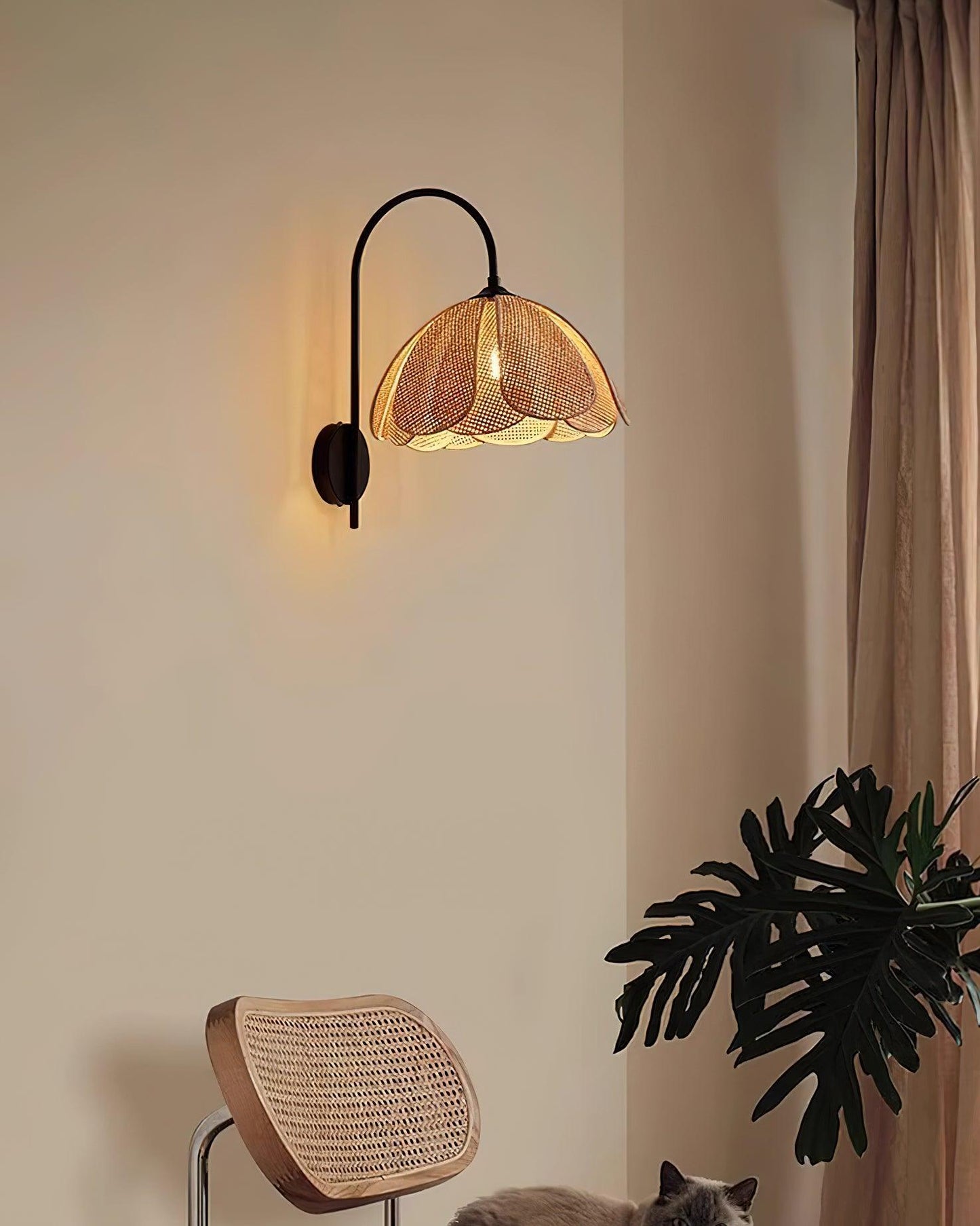 Rattan Wall Lamp 15.7 Inch