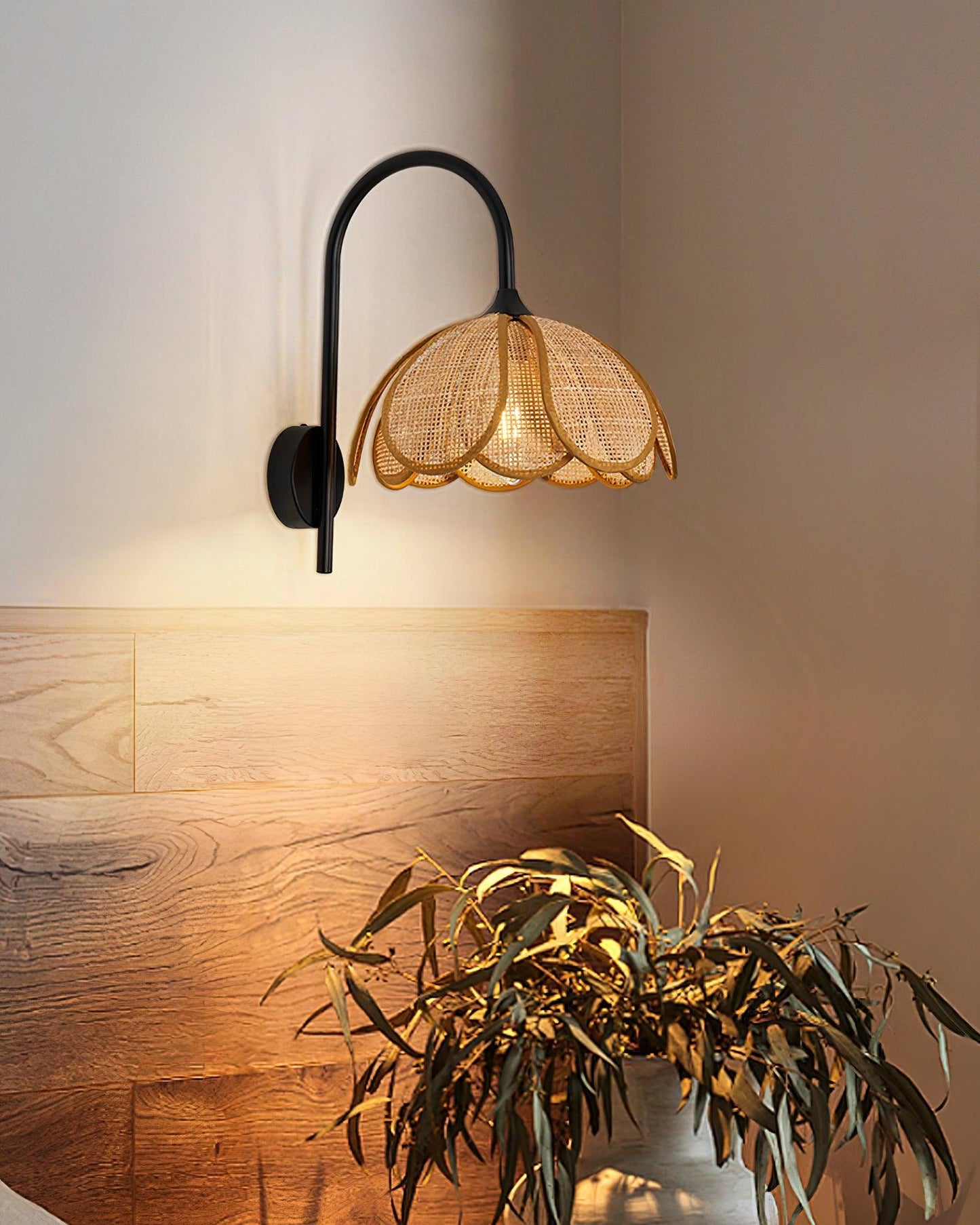 Rattan Wall Lamp 15.7 Inch