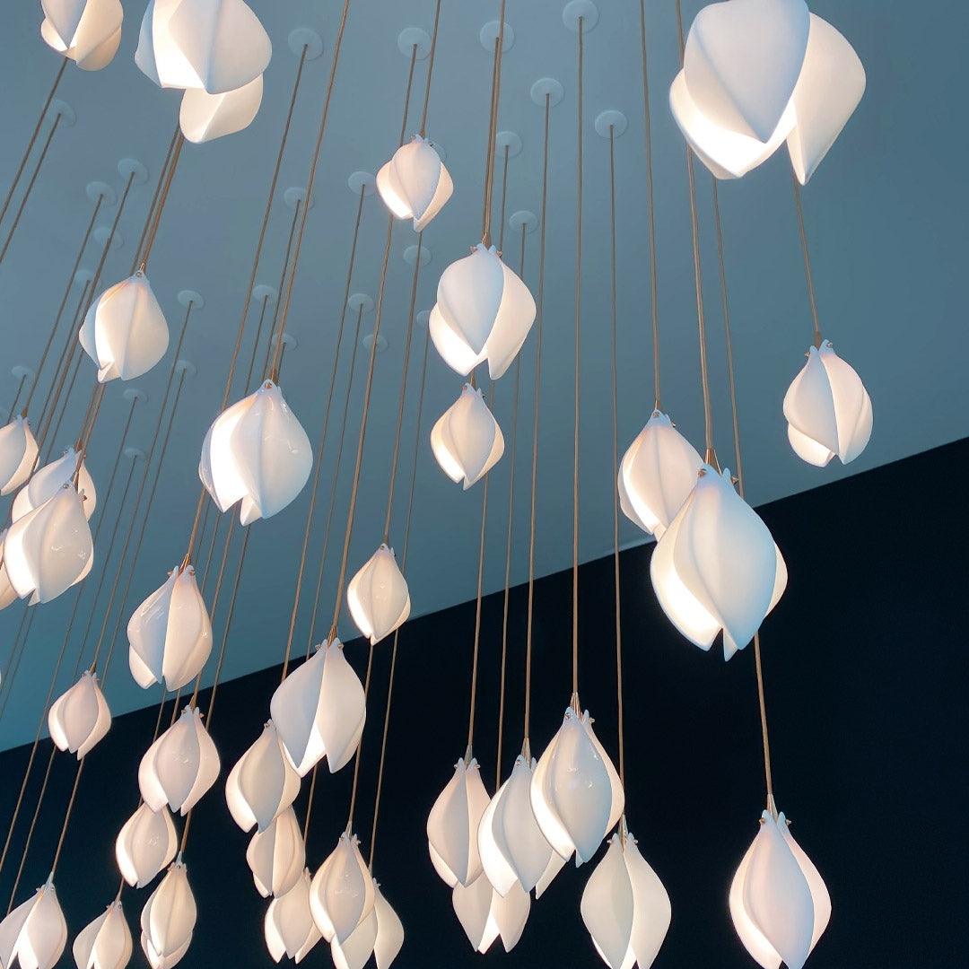 Ceramic Flower Pendant Light