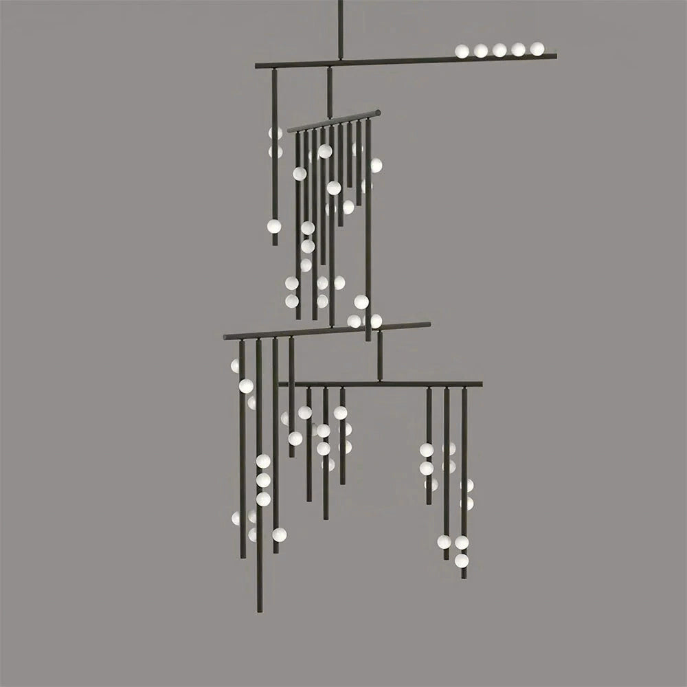 Brass Drop System Chandelier