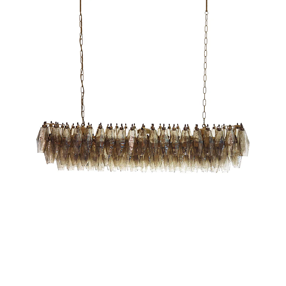 Elegant Smoked Murano Poliedri Chandelier