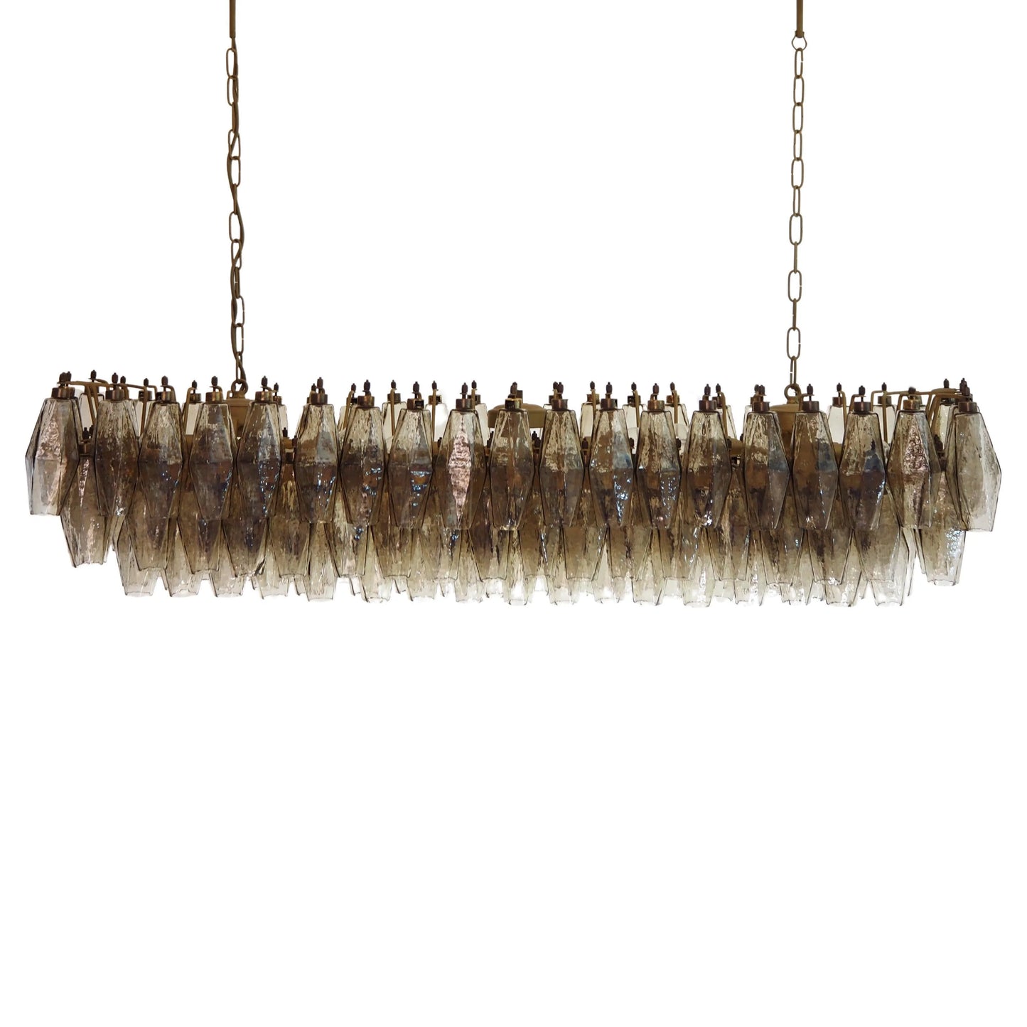 Elegant Smoked Murano Poliedri Chandelier