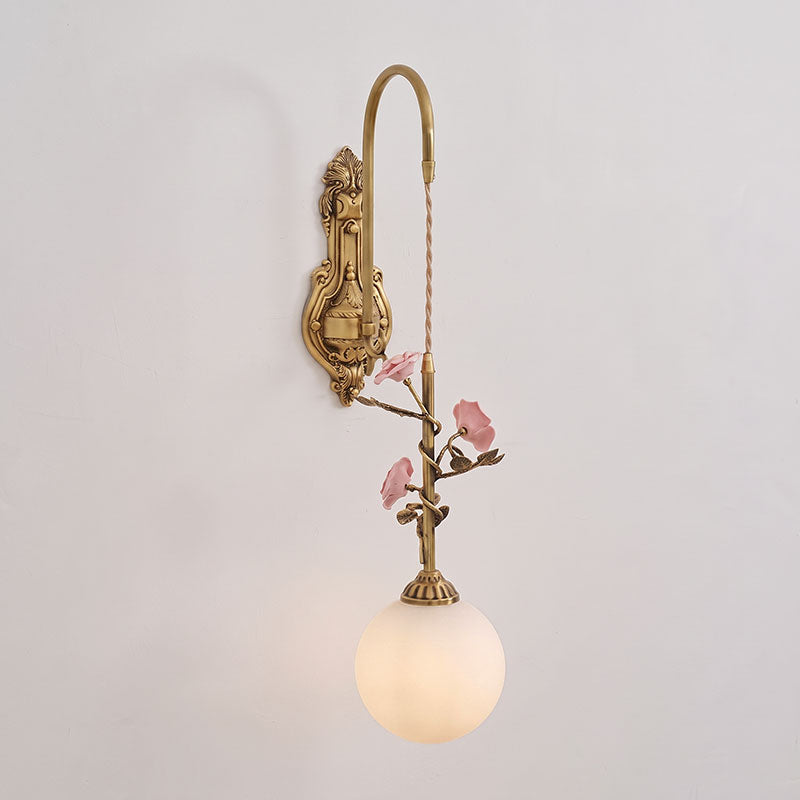 Evelyn Glass Rose Wall Sconce