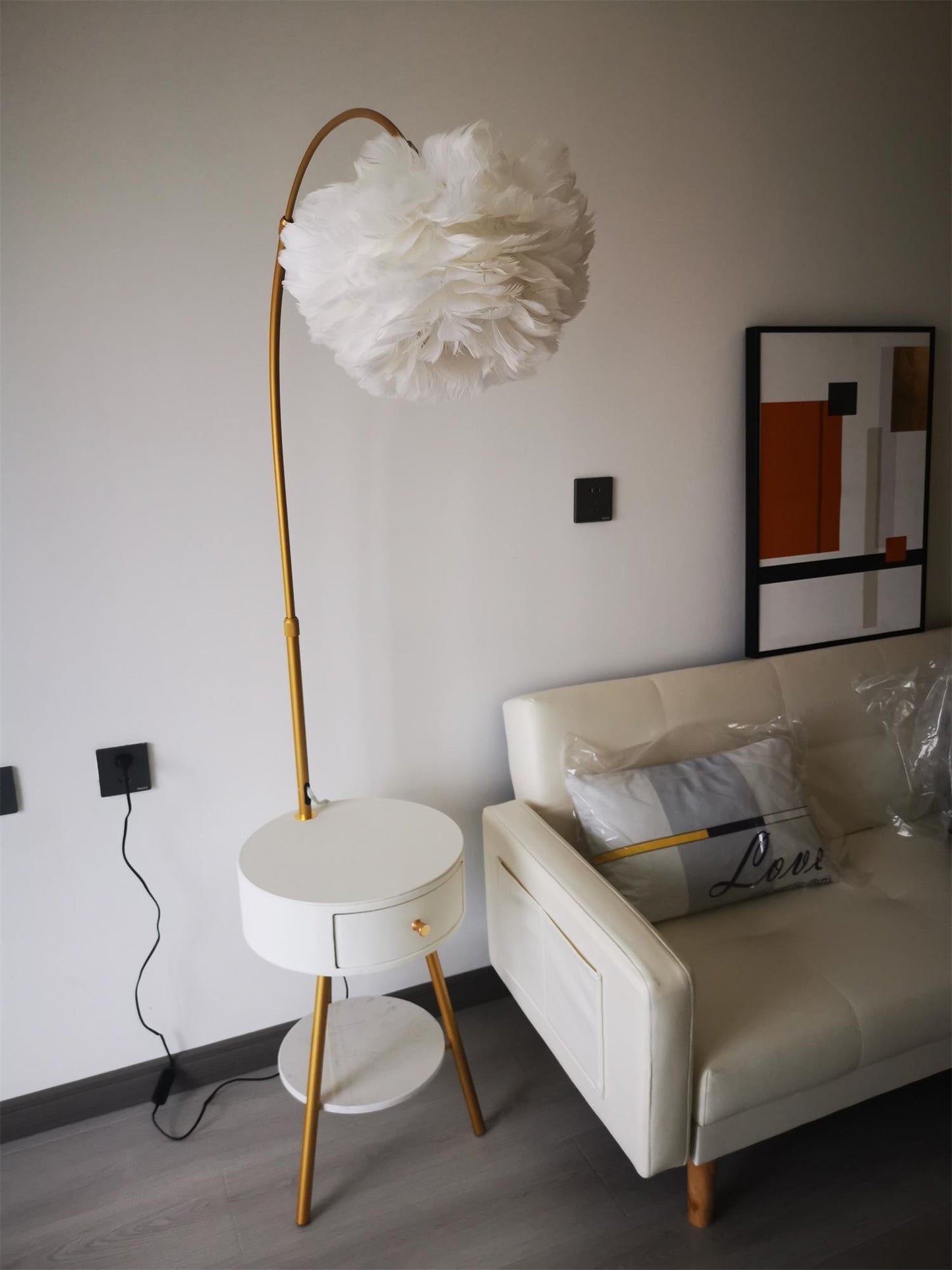 Feather Drawer Floor Lamp