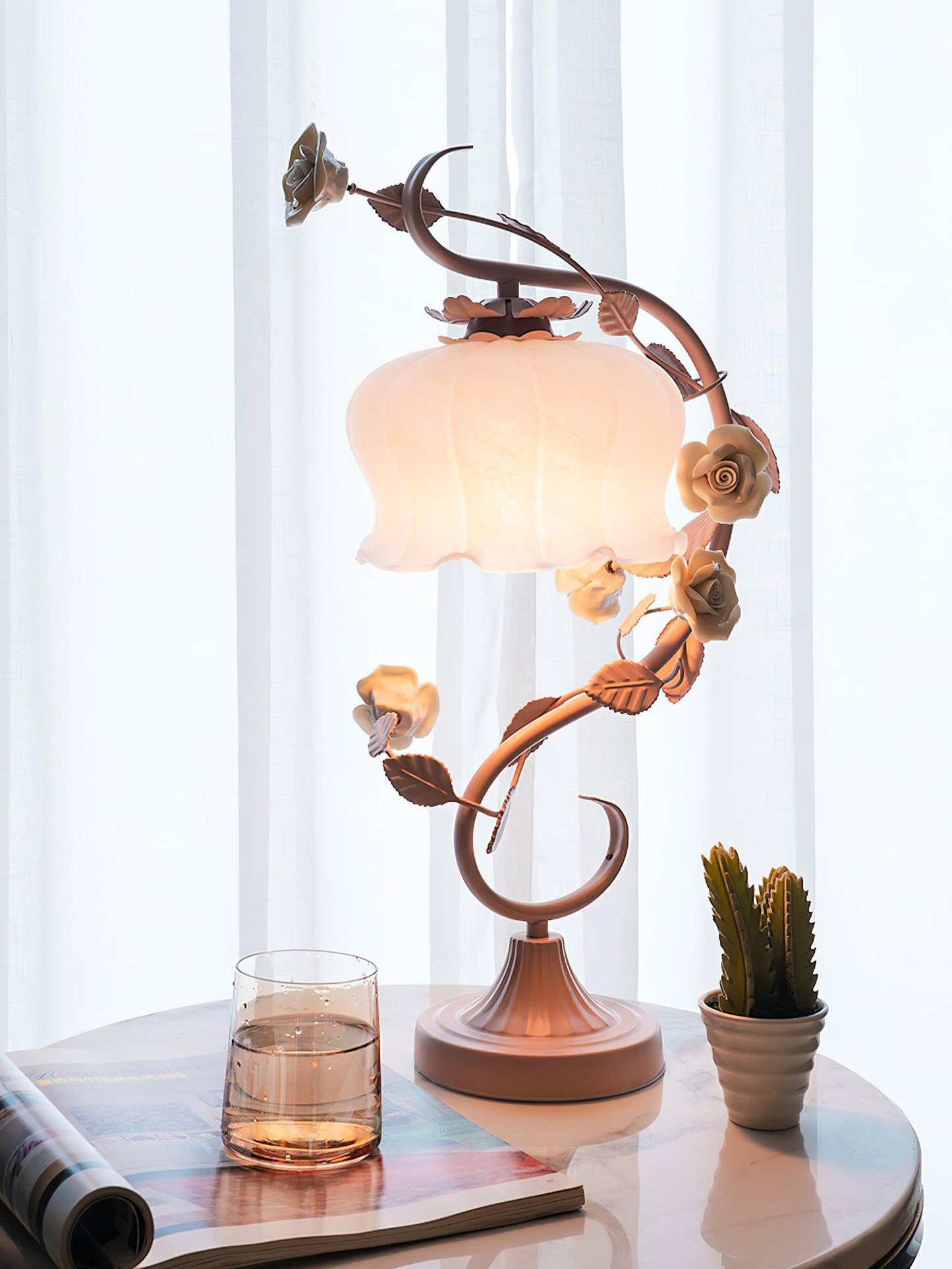 Glass Gooseneck Table Lamp 12.2 Inch