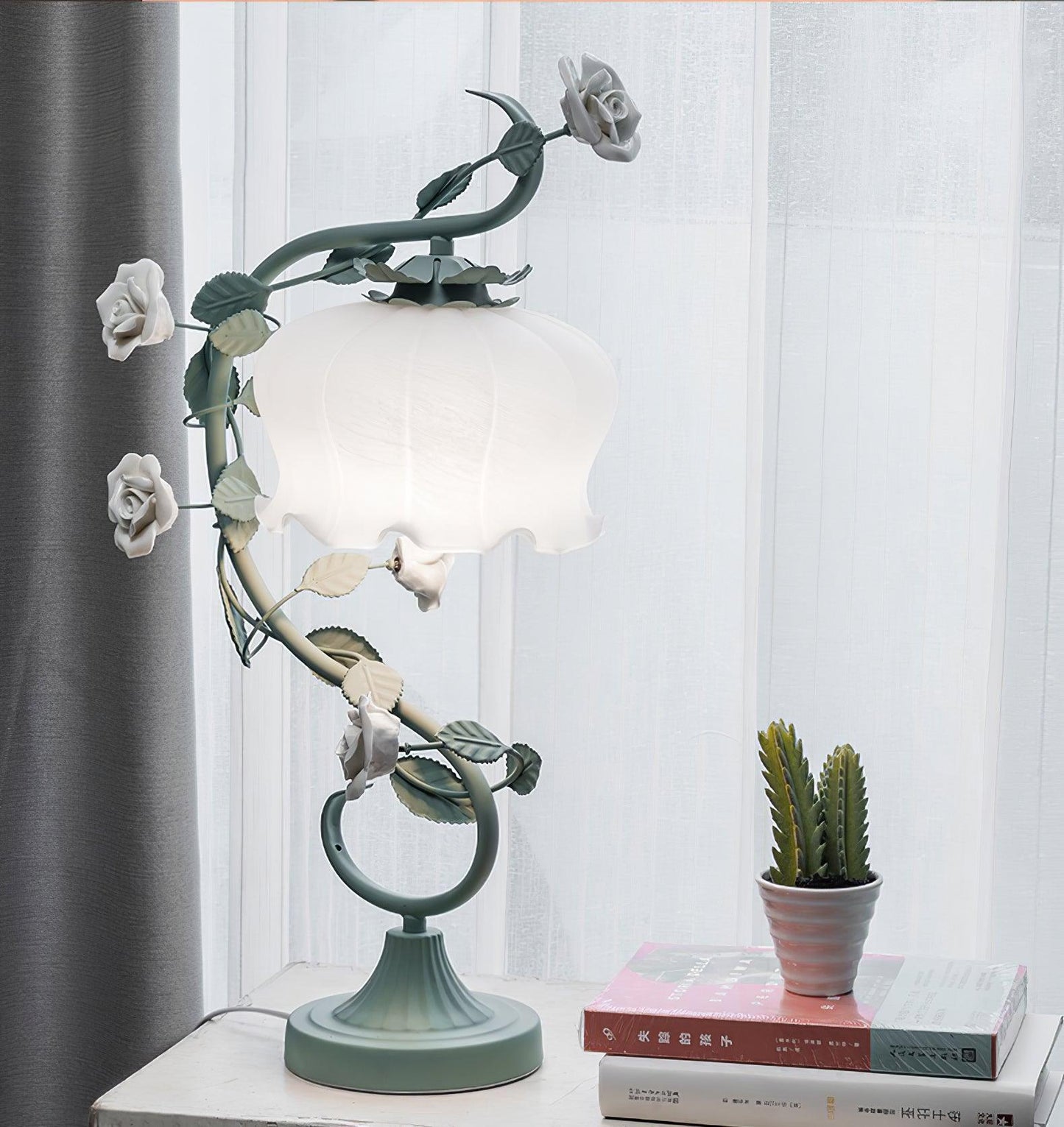 Glass Gooseneck Table Lamp 12.2 Inch