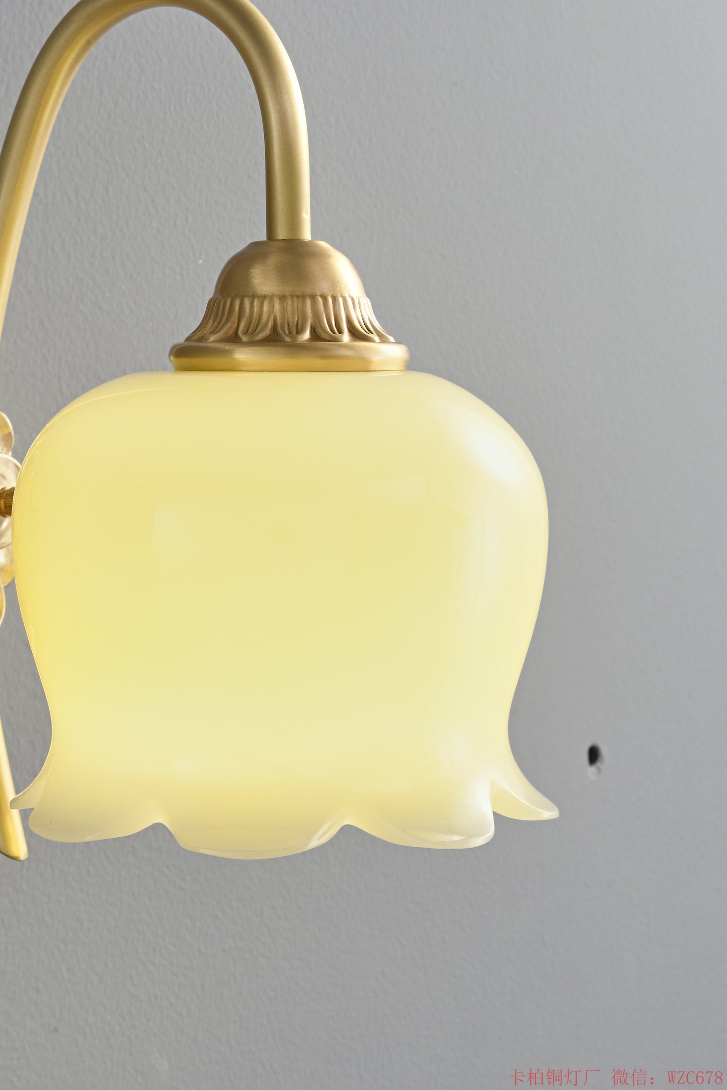 Brass flower resin wall sconce