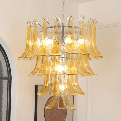 Murano Amber Lily Chandelier