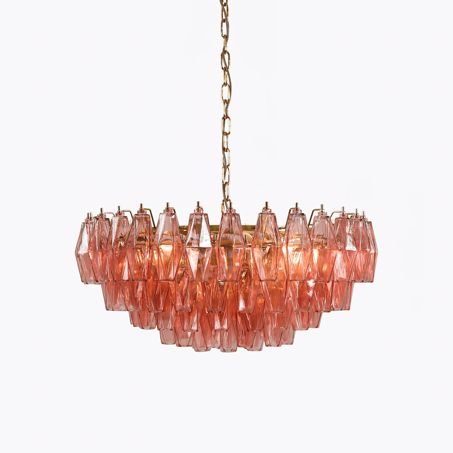Pink Polygon Drop Chandelier