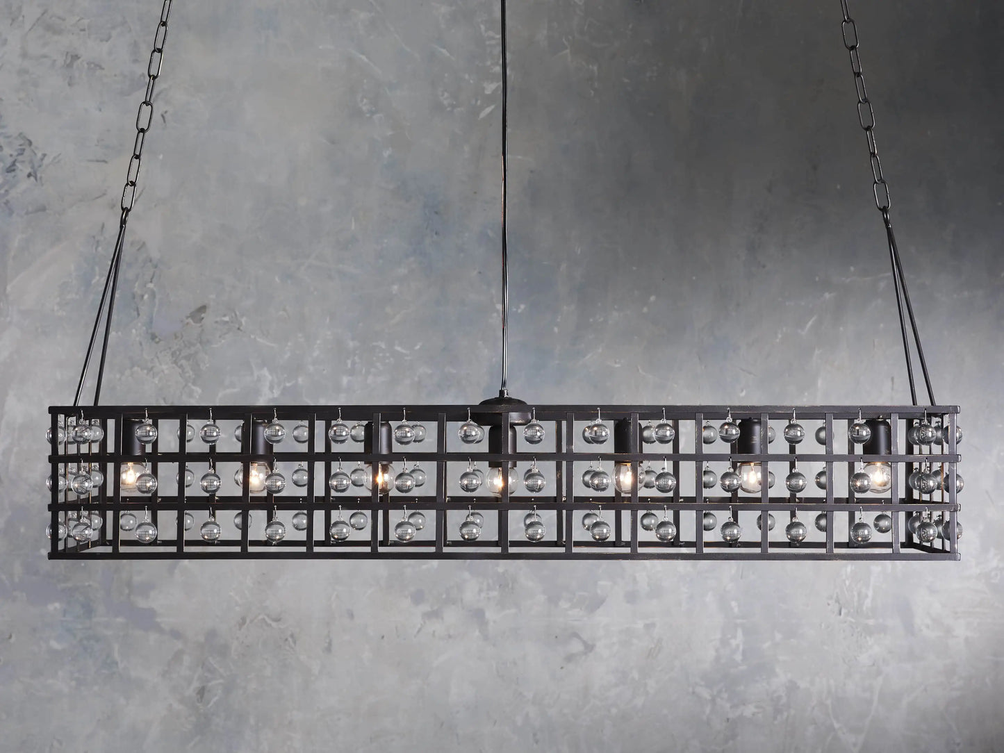 La Cage Rectangular Chandelier 7 Light