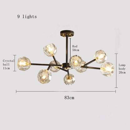 Rama Branch Chandelier, Black
