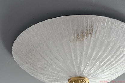 Brass crystal ceiling light with glass shade
