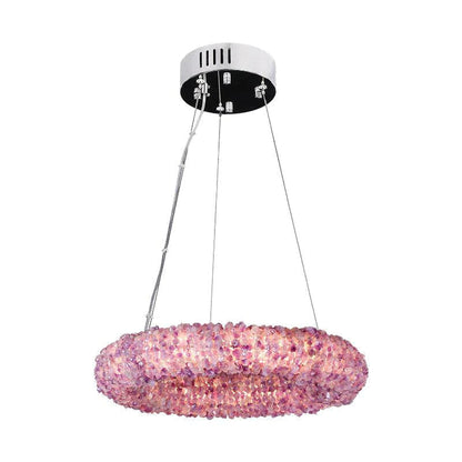 Tadeo Purple Rock Crystal Round Luxury Chandelier