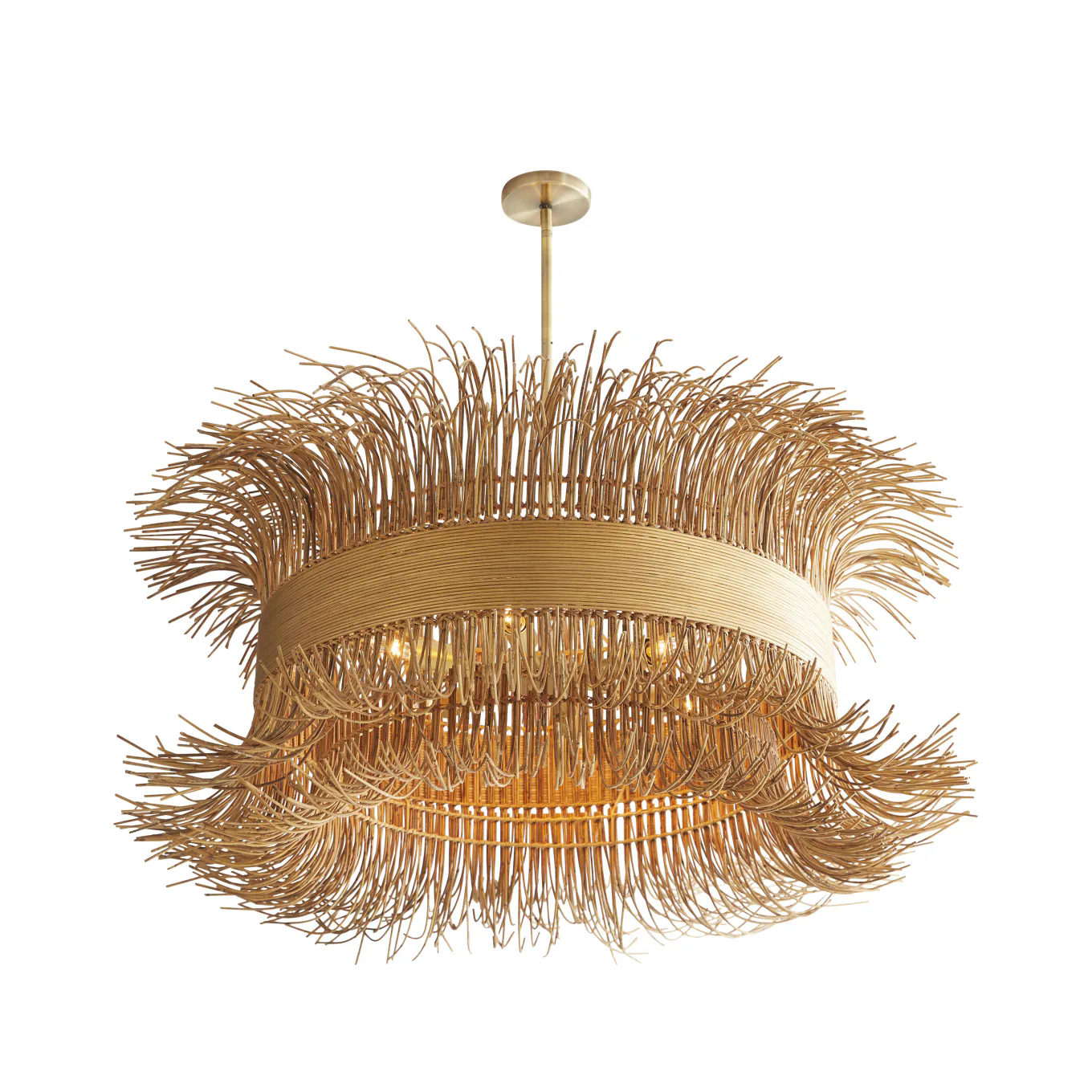 Filamento 6 Light 30" Wide Abstract Drum Chandelier