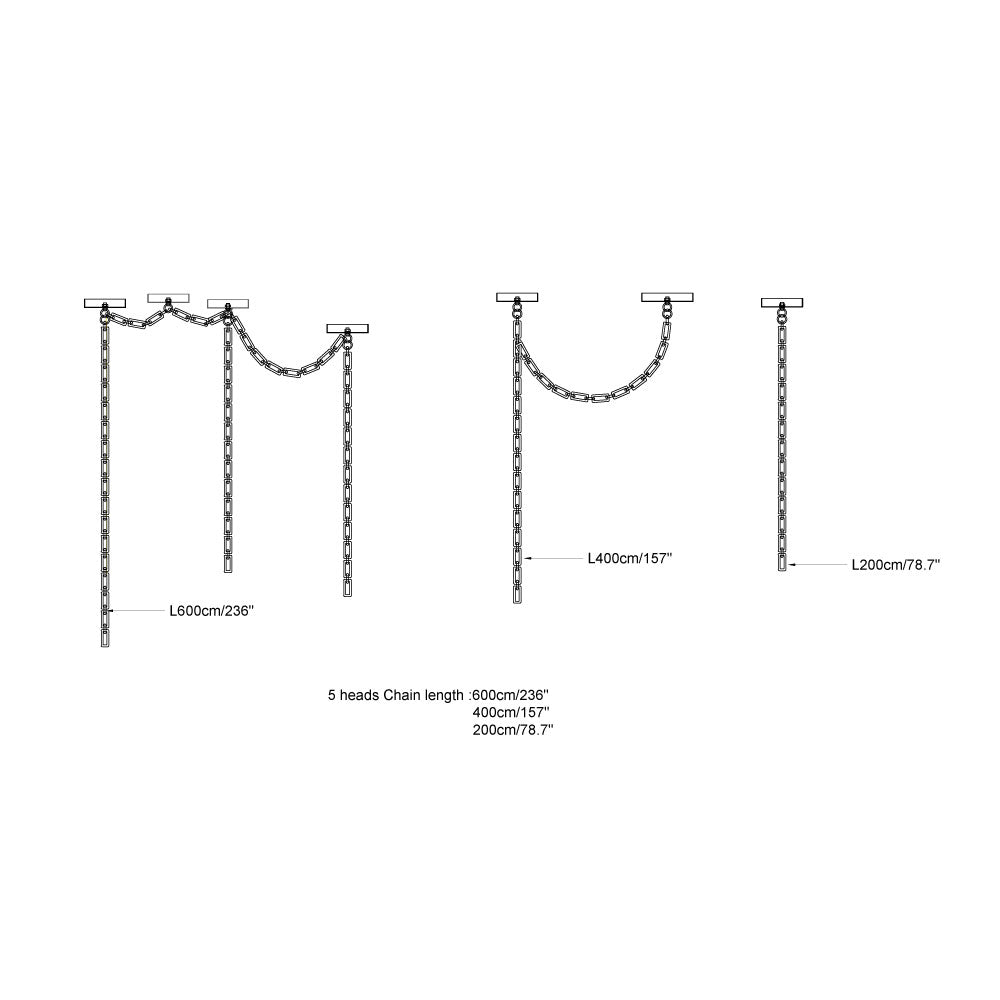 Bruckner Chain Alabaster Chandelier