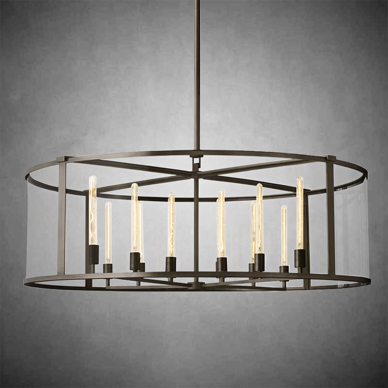 Baker Glass Lantern Modern Round Chandelier 33"44"55"