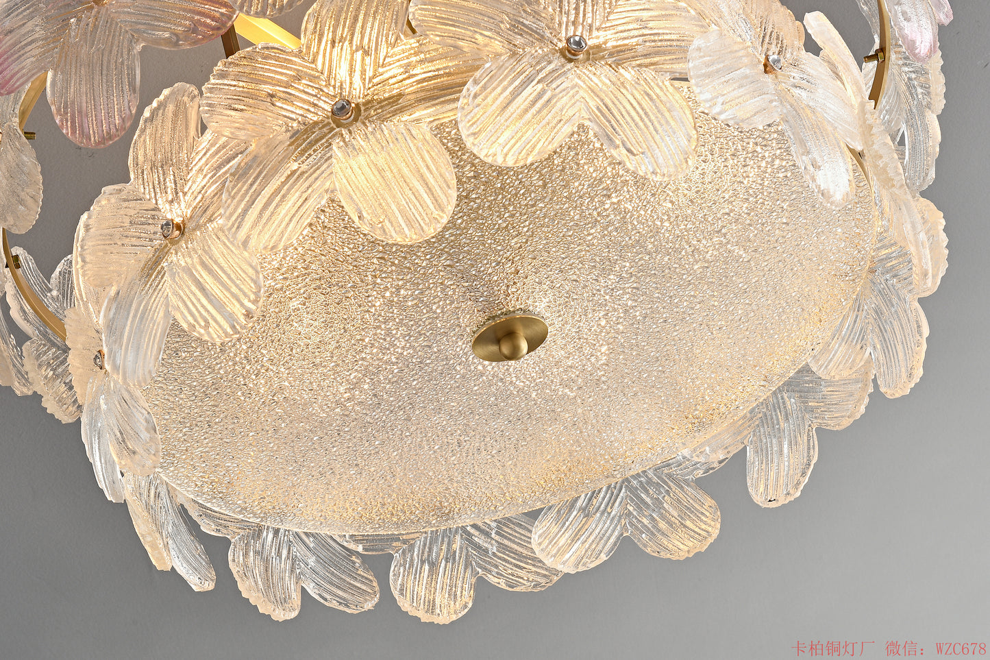 Round two layers glass chandelier