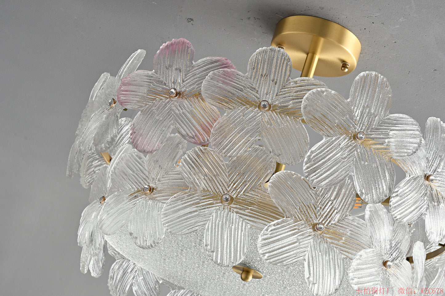 Round two layers glass chandelier