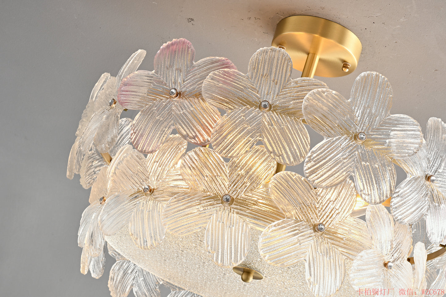 Round two layers glass chandelier