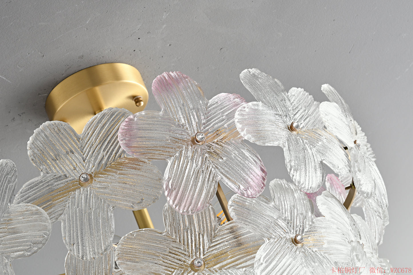 Round two layers glass chandelier