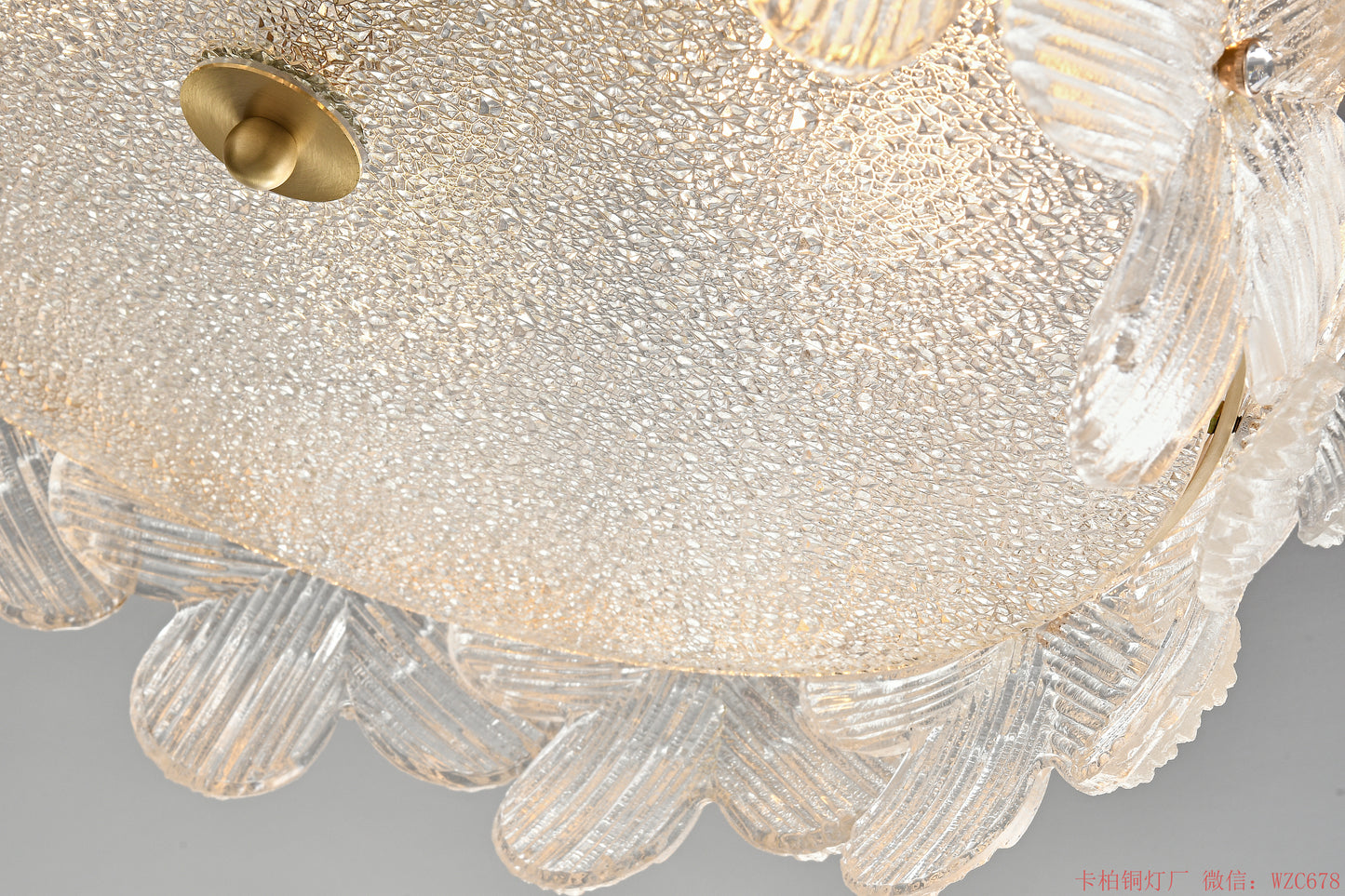 Round two layers glass chandelier