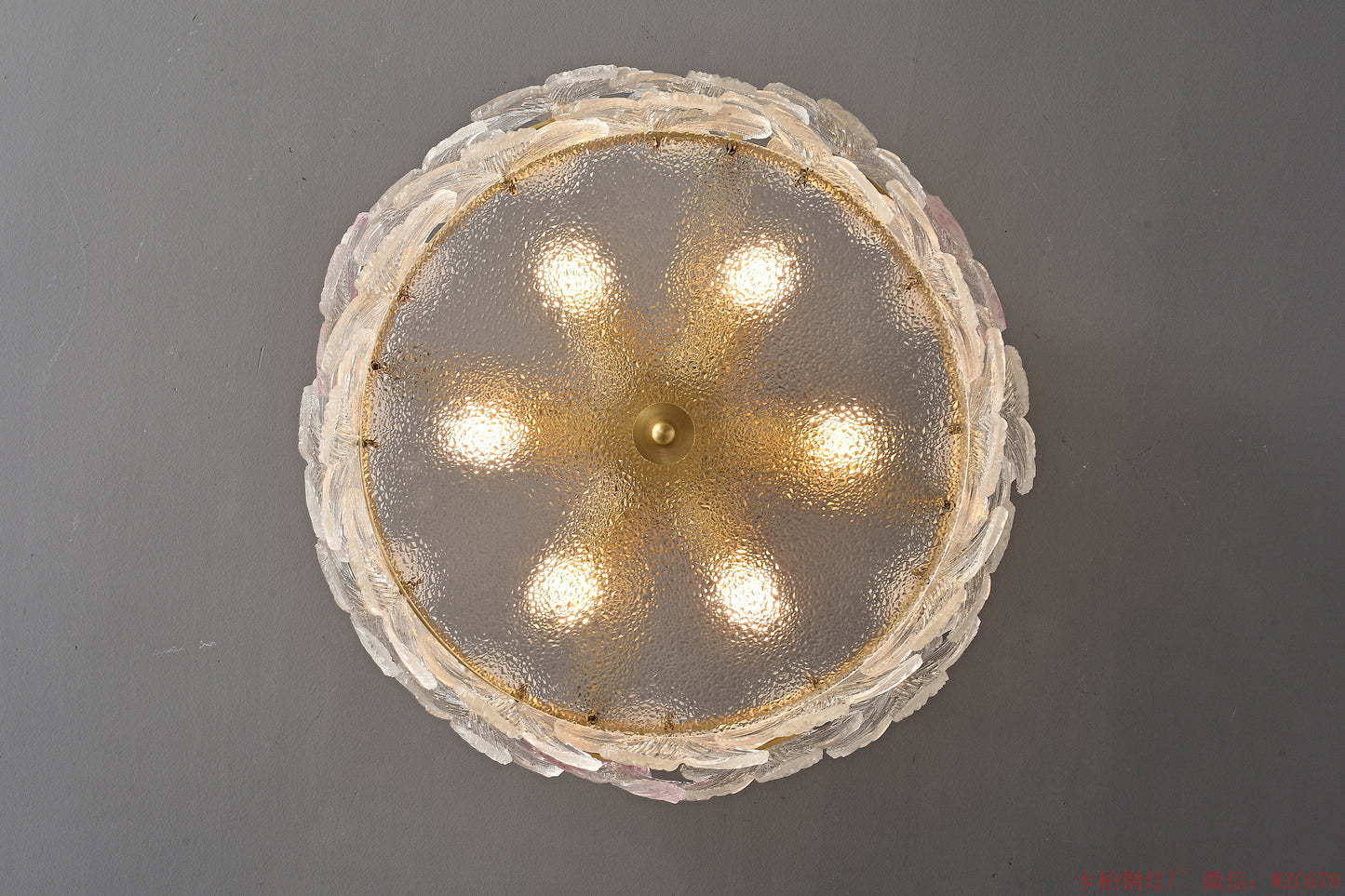 Round two layers glass chandelier