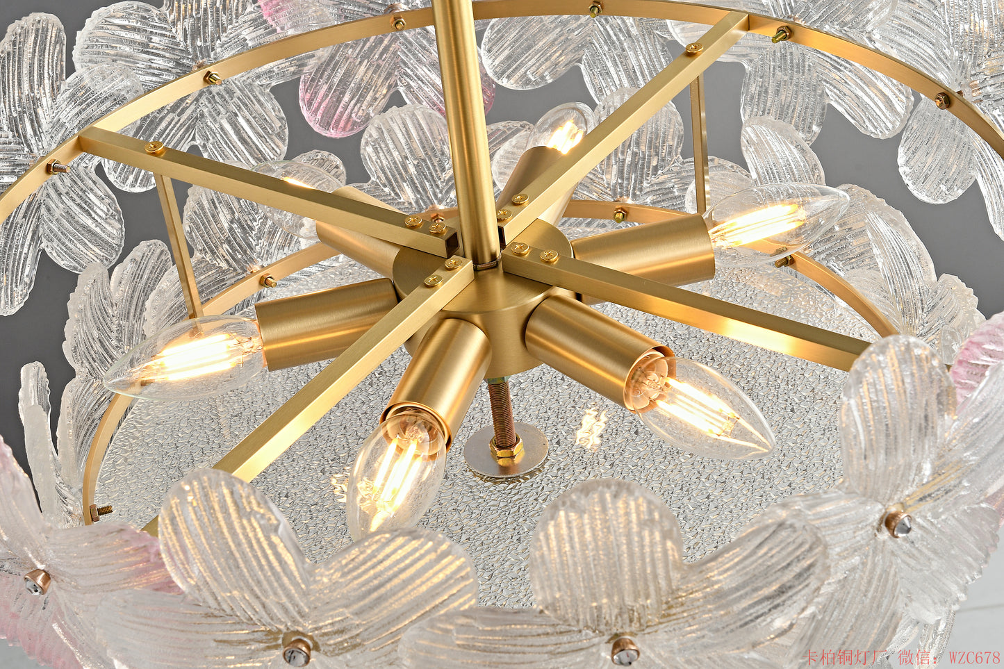 Round two layers glass chandelier