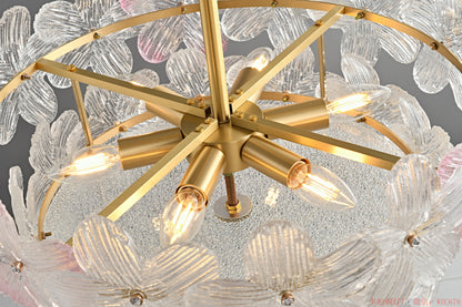 Round two layers glass chandelier