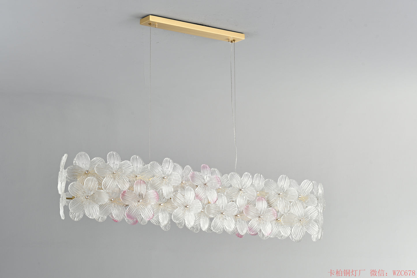 Long glass dinning chandelier