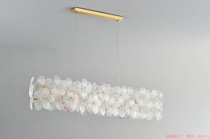 Long glass dinning chandelier