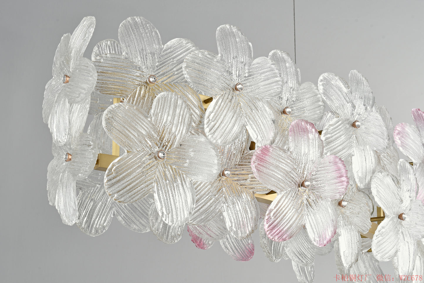 Long glass dinning chandelier