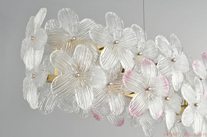 Long glass dinning chandelier