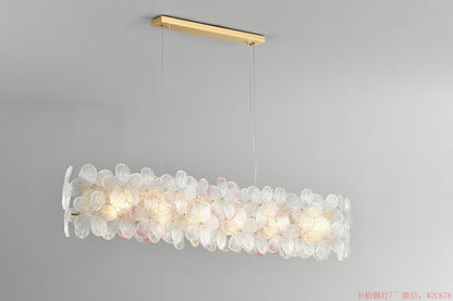 Long glass dinning chandelier