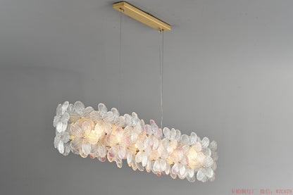 Long glass dinning chandelier