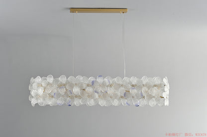 Long glass dinning chandelier
