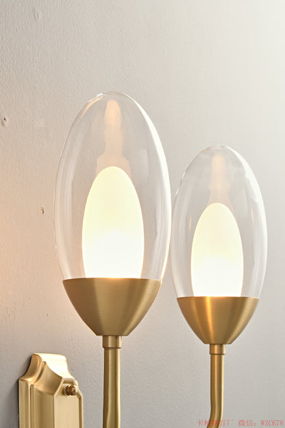 Brass eggs glass wall sconces