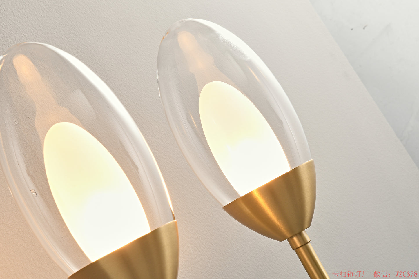 Brass eggs glass wall sconces