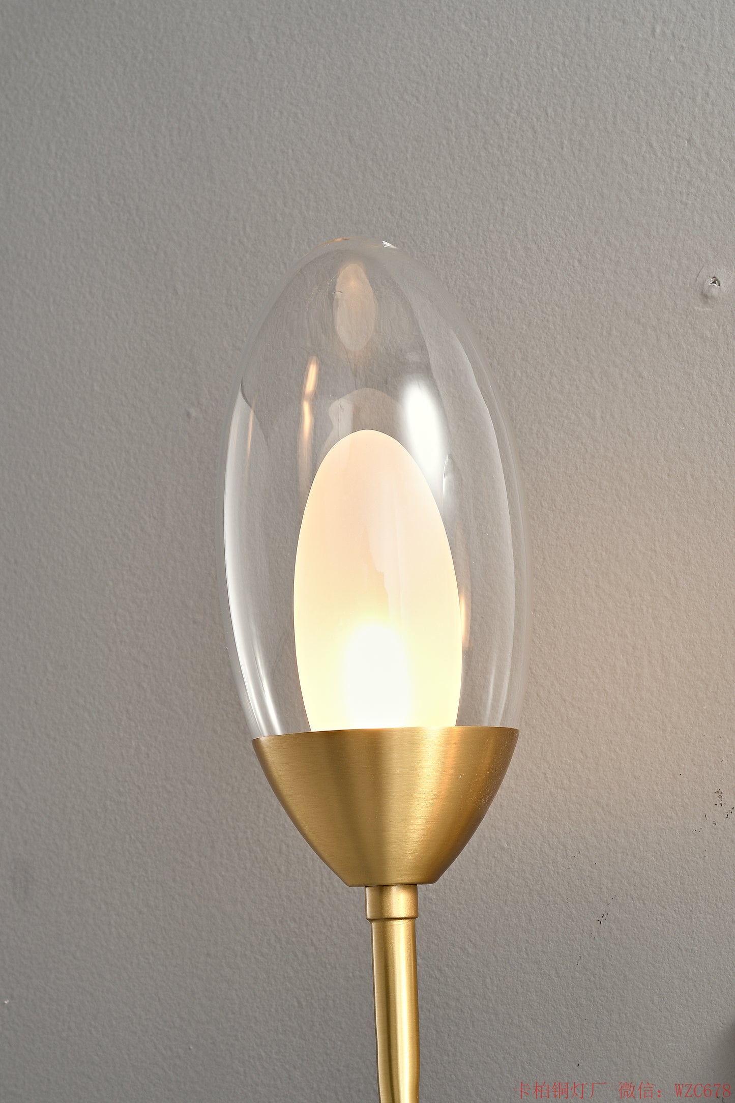 Brass eggs glass wall sconces
