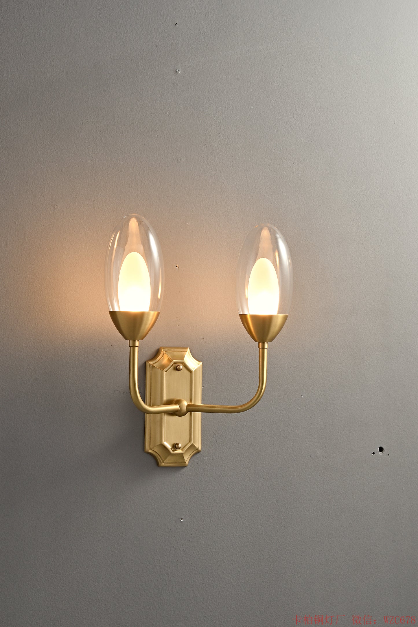 Brass eggs glass wall sconces