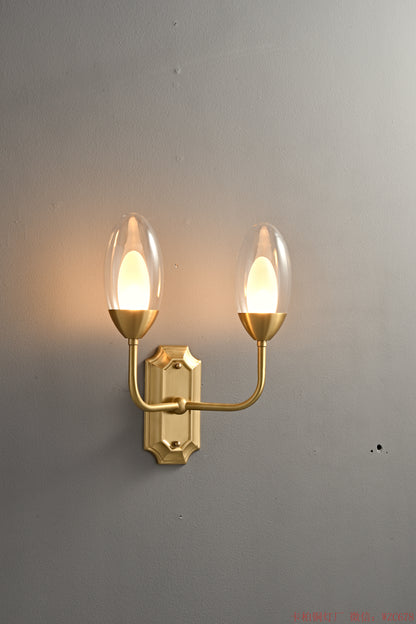 Brass eggs glass wall sconces