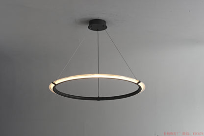 Black ring LED pendant light