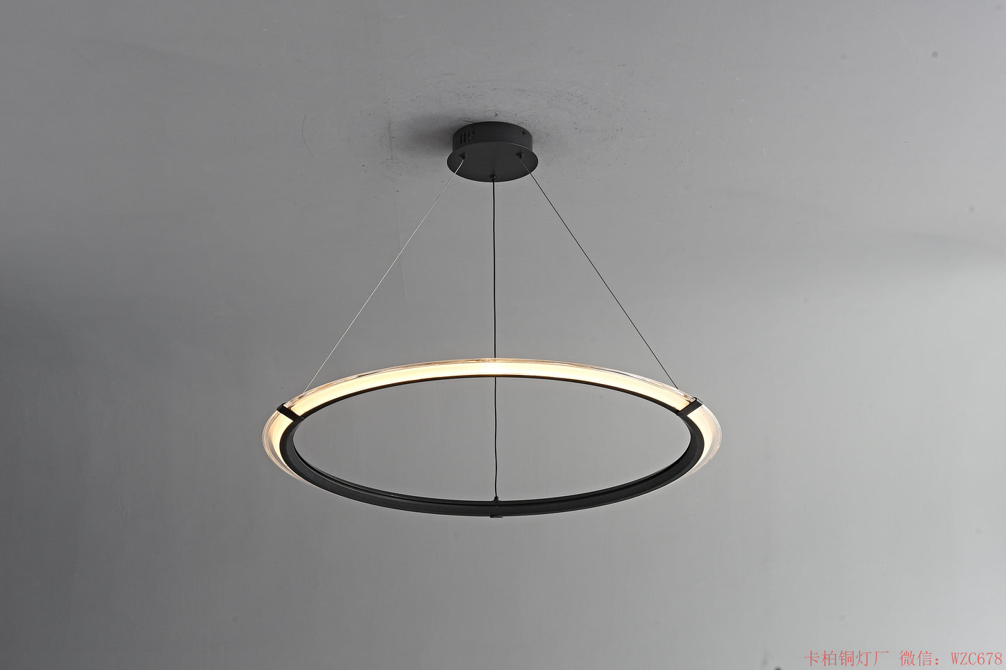 Black ring LED pendant light