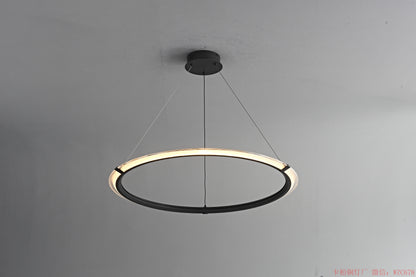 Black ring LED pendant light