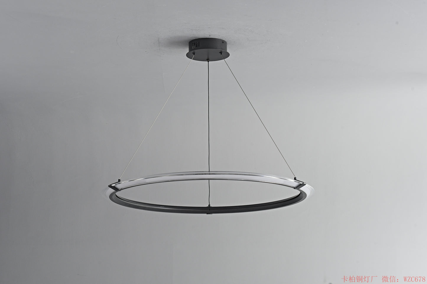Black ring LED pendant light
