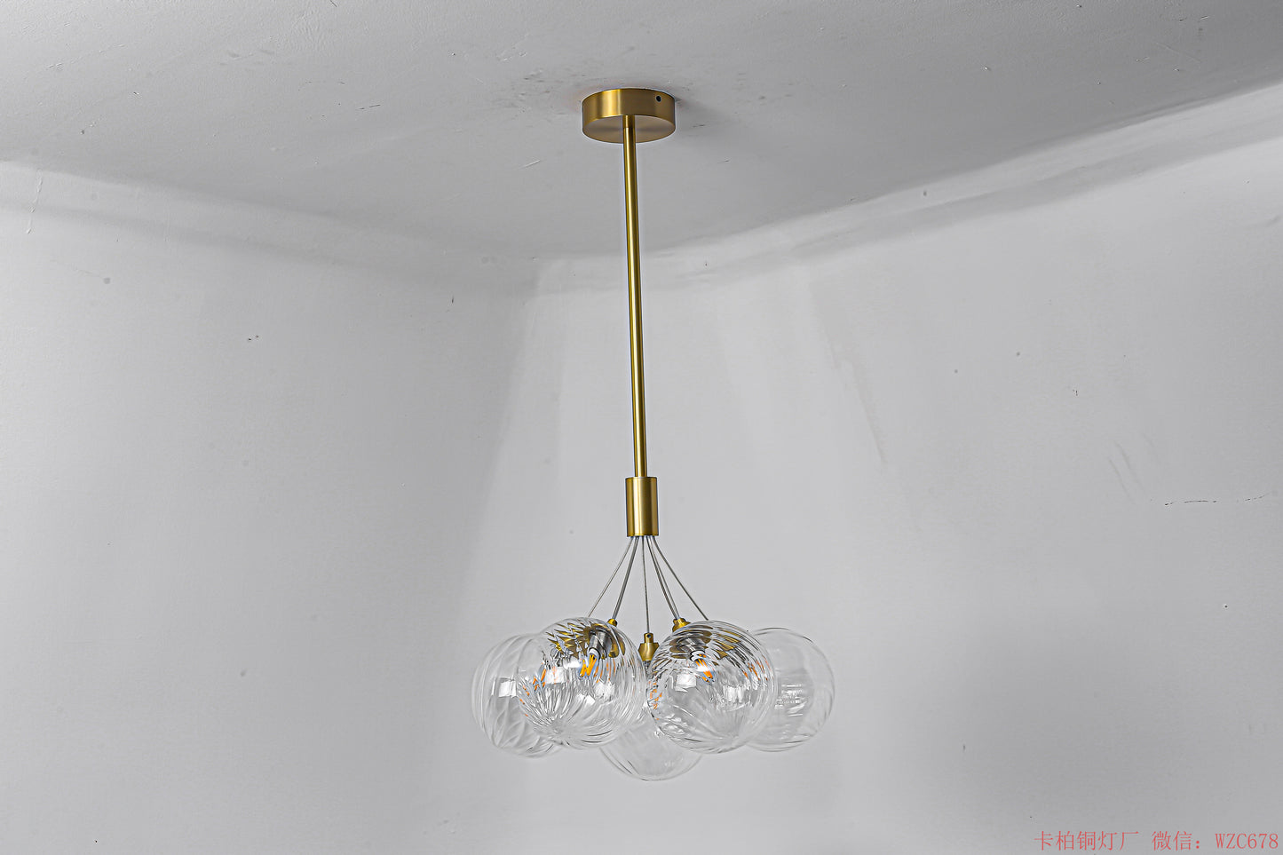 Medium Round glass ball bunch chandelier